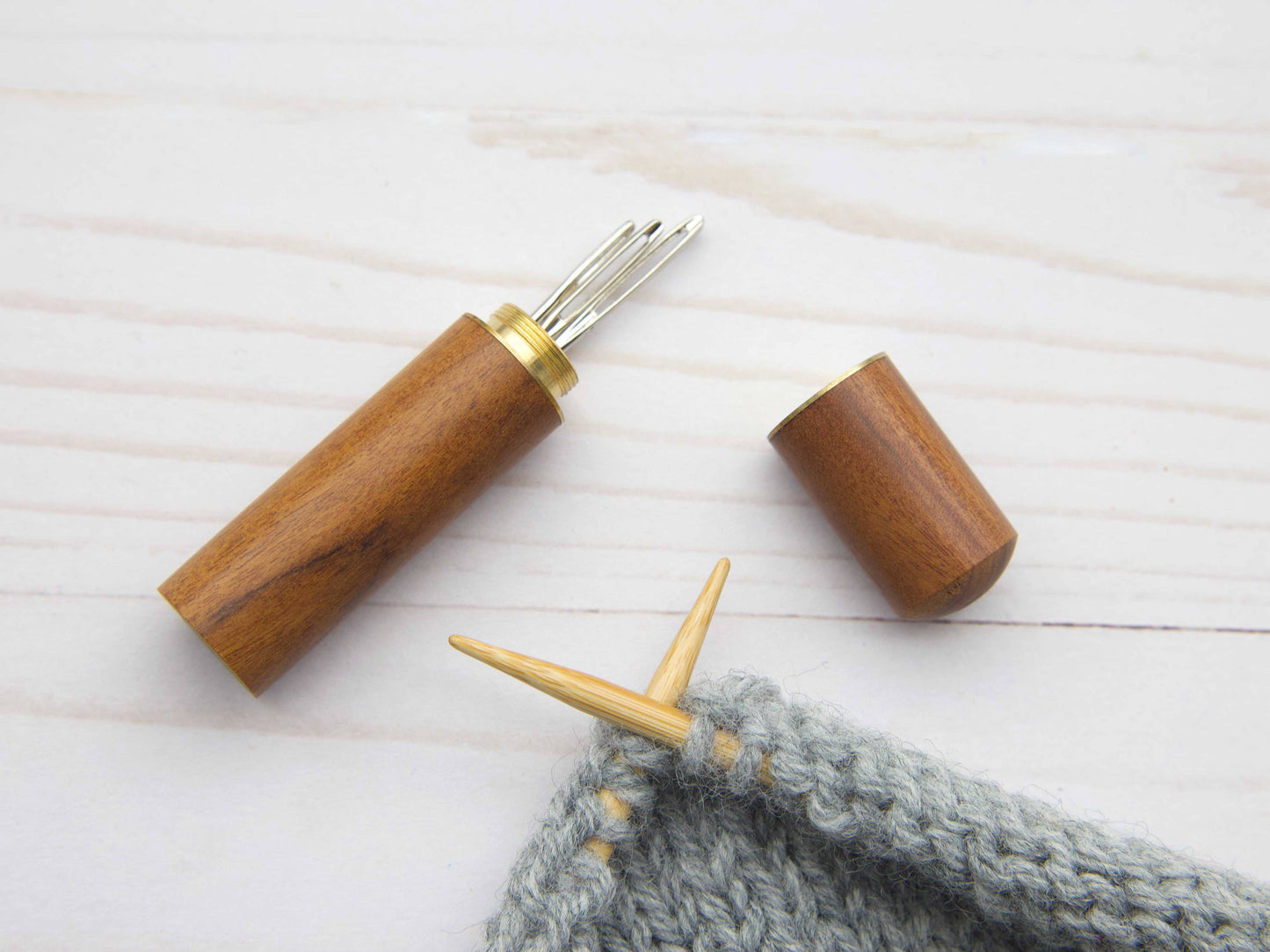 Wooden Darning Needle Storage Cases