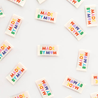 Made by Mom Woven Sewing Labels Rainbow Colors