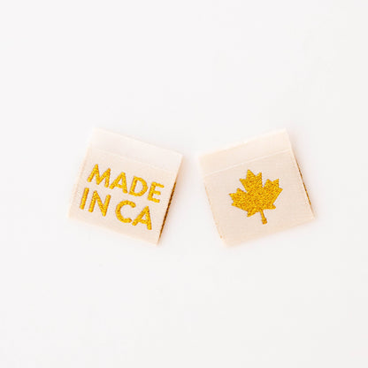 Sarah Hearts Made in Canada Gold Woven Labels