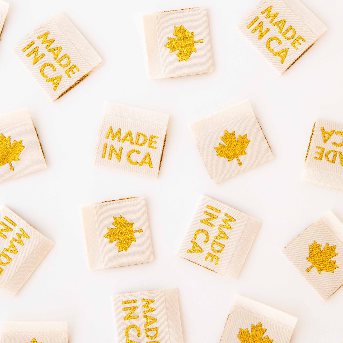 Sarah Hearts Made in Canada Gold Woven Labels