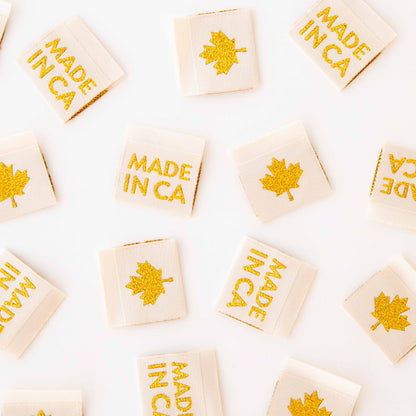 Sarah Hearts Made in Canada Gold Woven Labels