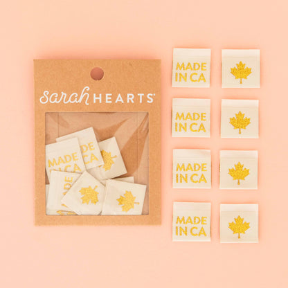 Sarah Hearts Made in Canada Gold Woven Labels