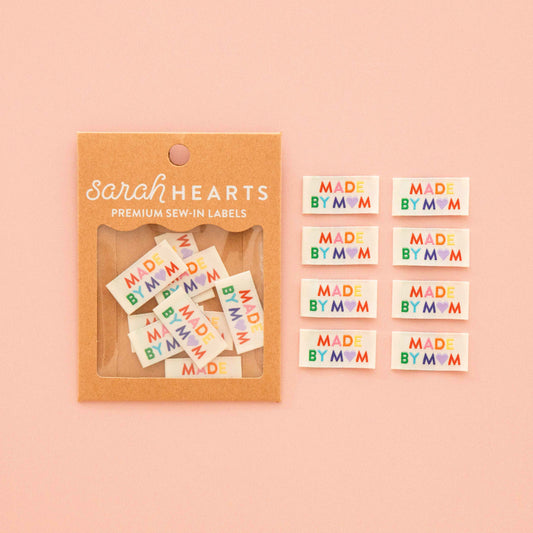 Sarah Hearts Made by Mom Woven Sewing Labels
