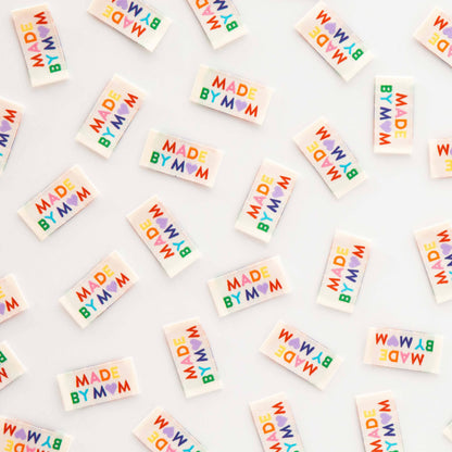 Made by Mom Woven Sewing Labels Rainbow Colors