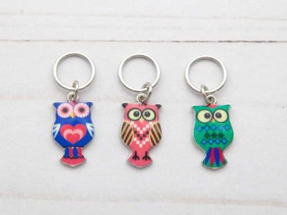 Fox & Pine Colourful Owls Stitch Markers
