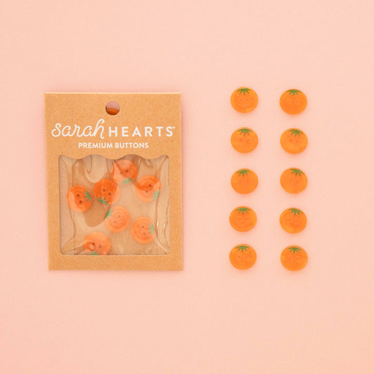 Sarah Hearts Orange Heirloom Tomato Small 5/8" Buttons