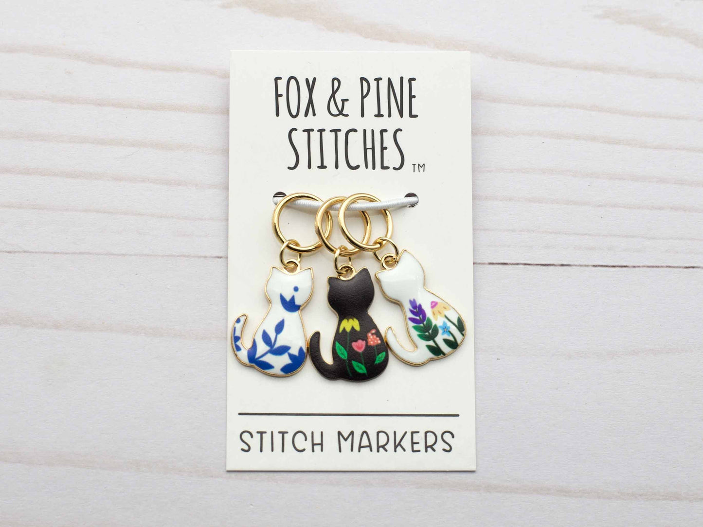 Floral Cat Stitch Markers