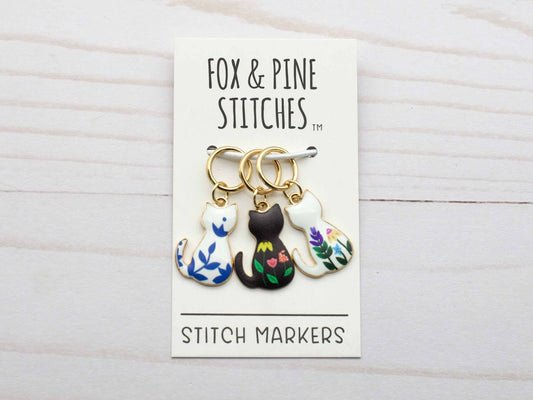 Floral Cat Stitch Markers