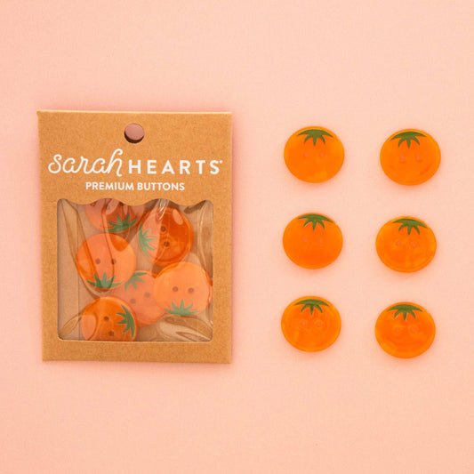 Sarah Hearts Orange Heirloom 1" Tomato Buttons